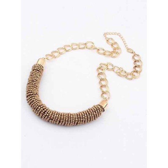 Occident Stylish Multicolor Seed Pearls Handwork Round Tube Hot Sale Necklace