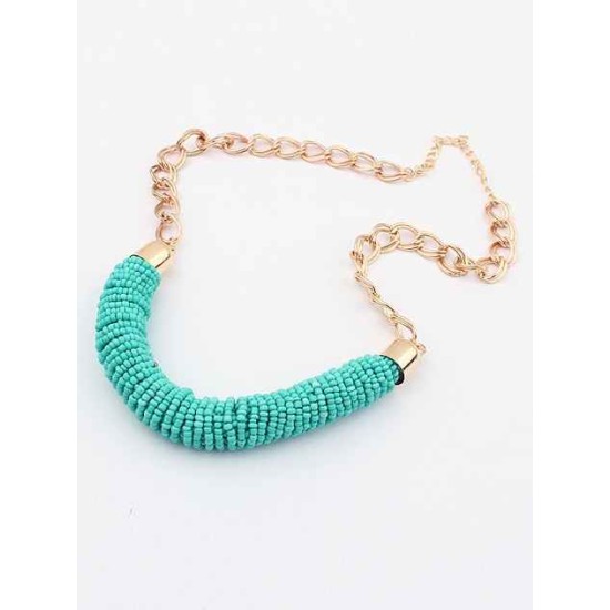 Occident Stylish Multicolor Seed Pearls Handwork Round Tube Hot Sale Necklace