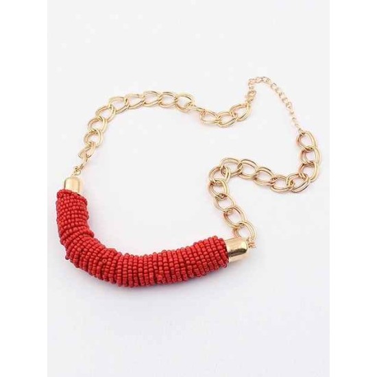 Occident Stylish Multicolor Seed Pearls Handwork Round Tube Hot Sale Necklace