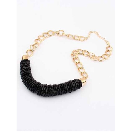 Occident Stylish Multicolor Seed Pearls Handwork Round Tube Hot Sale Necklace