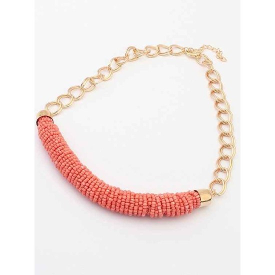 Occident Stylish Multicolor Seed Pearls Handwork Round Tube Hot Sale Necklace