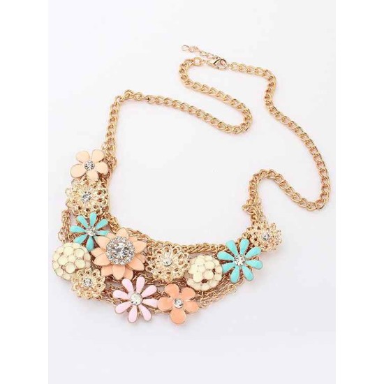 Korean version Sweet Fresh Flowers Metallic Hot Sale Necklace