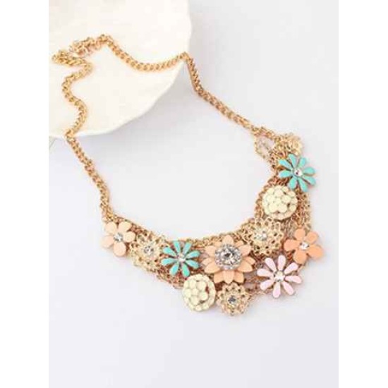 Korean version Sweet Fresh Flowers Metallic Hot Sale Necklace