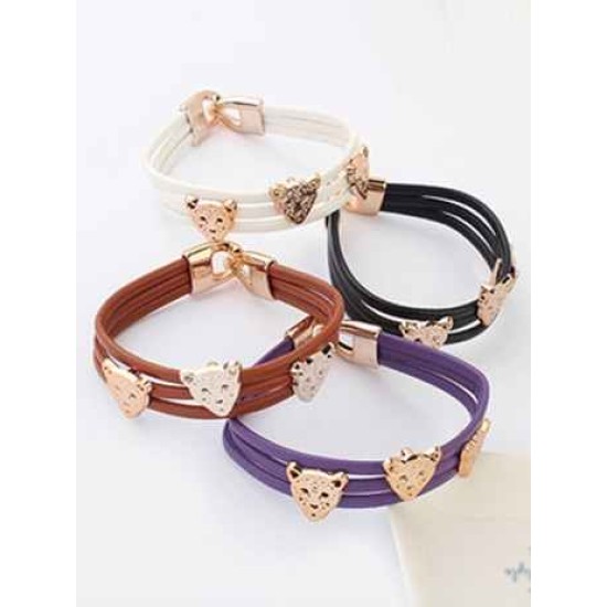 Occident Candy colors Summer All-match Leopard head Hot Sale Bracelets