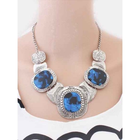 Occident Hyperbolic Retro New Colored stones Hot Sale Necklace