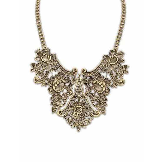 Occident Exotic Metallic flower pattern Hot Sale Necklace