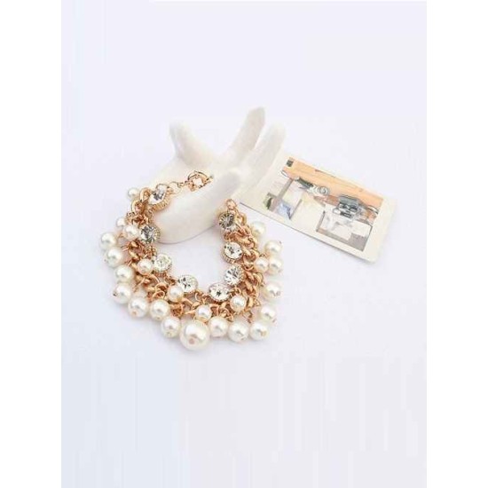 Occident Fashionable Pearls Flash Drilling Exquisite Hot Sale Bracelets