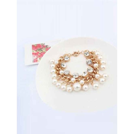 Occident Fashionable Pearls Flash Drilling Exquisite Hot Sale Bracelets