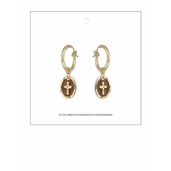 Delicate Zinc Alloy With Cross Earrings For Ladies
