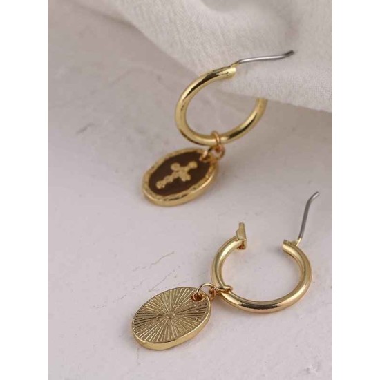 Delicate Zinc Alloy With Cross Earrings For Ladies